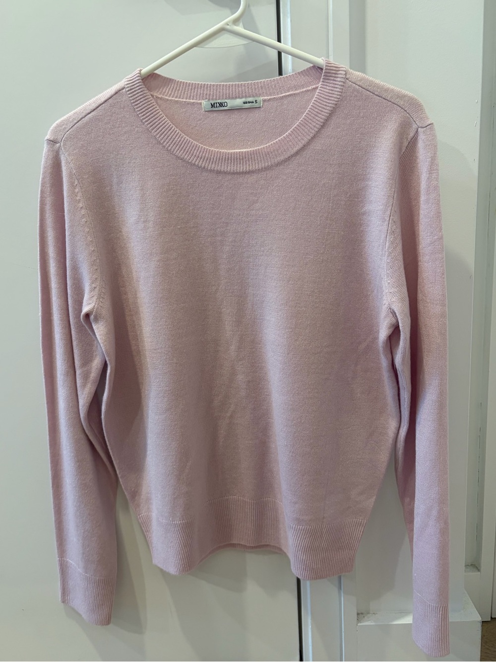 Mixxo Women's Light Pink Crewneck Sweater